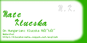 mate klucska business card